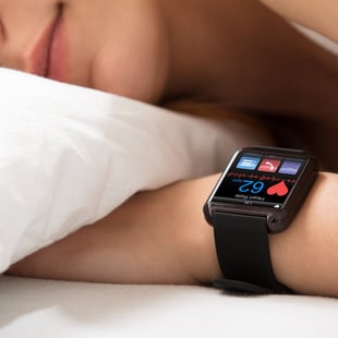 Smart Watch Showing Heartbeat Rate On Sleeping Womans Hand_1080x1080